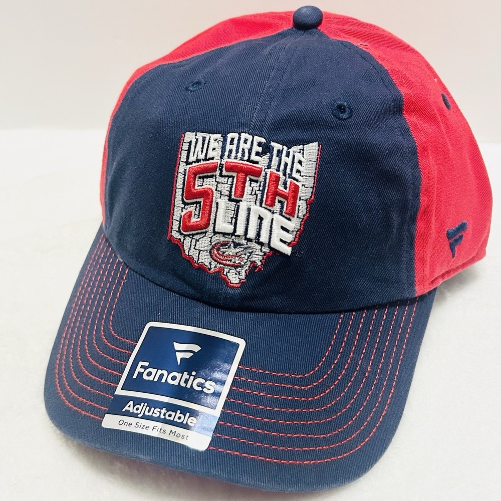 Fanatics Columbus Blue Jackets 5th Line Hat Cap Adjustable Strap Blue NHL Hockey